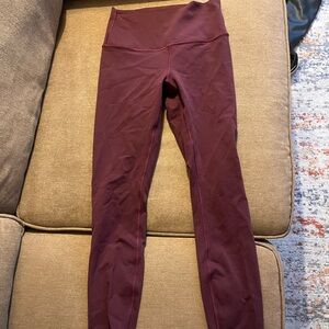 Lululemon Burgundy High-Waisted Leggings